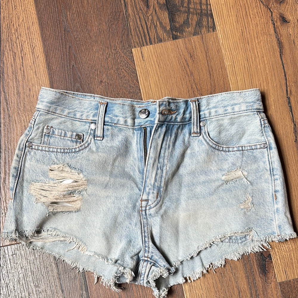 ZARA Denim Distressed Women Festival Shorts